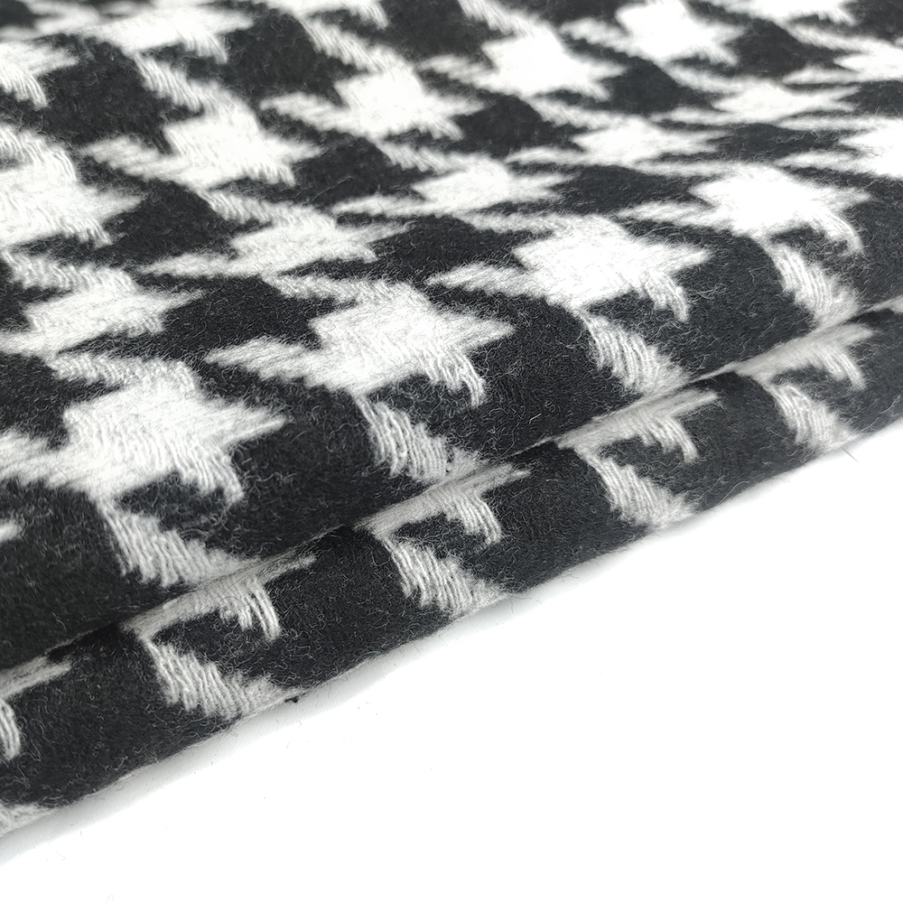 100% wool houndstooth fabric