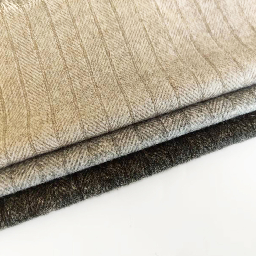 50% wool herringbone single sided fabric