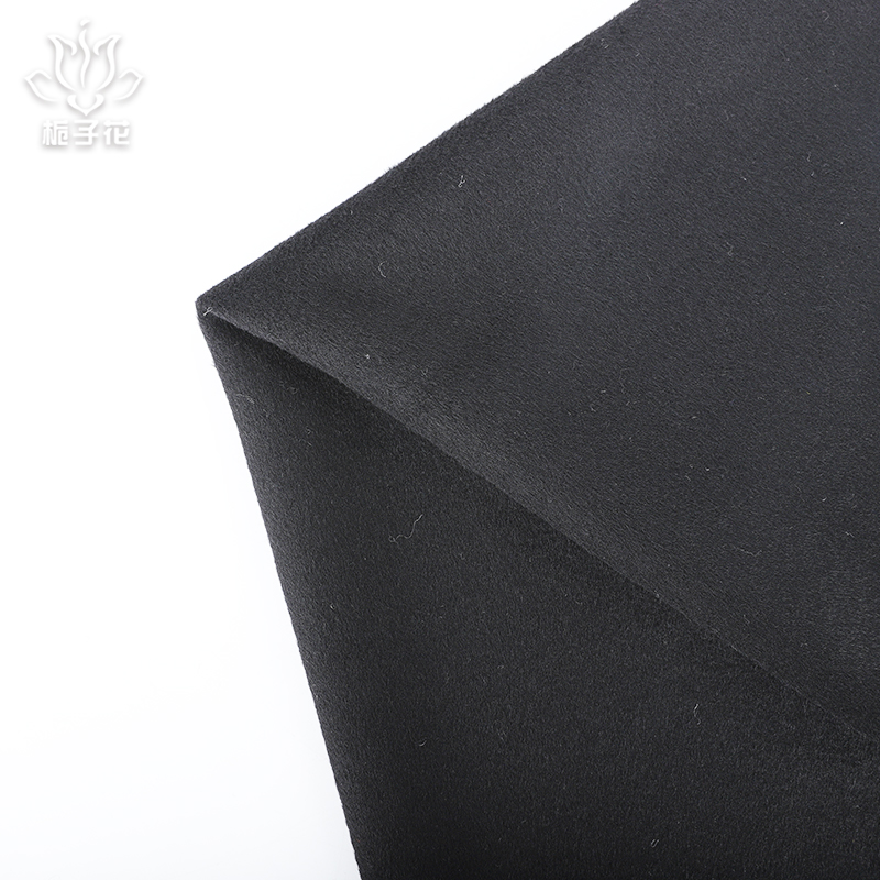 Good Quality Eco-Friendly 50%Wool 50%Oth 423gsm Black Single Sided Smooth Wool Fabric for Girls Coat...